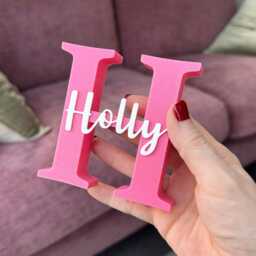 Personalised Name & Initial Decoration, Letter Nursery Decor, Gift Keepsake - thumbnail 2