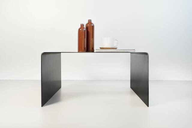 Minimalist Raw Steel Square Coffee Table Modern Industrial Living Room Decor - image 1