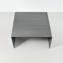 Minimalist Raw Steel Square Coffee Table Modern Industrial Living Room Decor - thumbnail 3