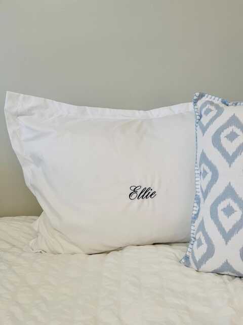 Personalized Embroidered Pillowcase - Oxford Sham - Custom Name Or Initials Dorm, Housewarming, Wedding & Bridesmaid Gift - image 1