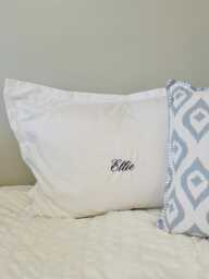 Personalized Embroidered Pillowcase - Oxford Sham - Custom Name Or Initials Dorm, Housewarming, Wedding & Bridesmaid Gift - thumbnail 1
