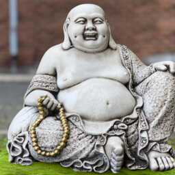 Concrete Buddha Statue Stone Sitting Sculpture Funny Figurine Outdoor Japanese Decoration Lover Gift Garden Ornament - thumbnail 2