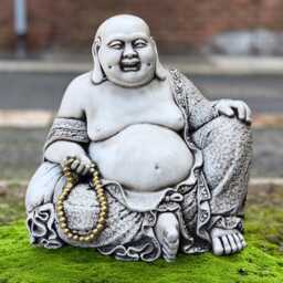 Concrete Buddha Statue Stone Sitting Sculpture Funny Figurine Outdoor Japanese Decoration Lover Gift Garden Ornament