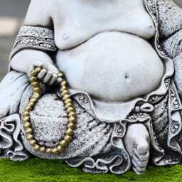 Concrete Buddha Statue Stone Sitting Sculpture Funny Figurine Outdoor Japanese Decoration Lover Gift Garden Ornament - thumbnail 3