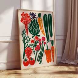 Vegetable Kitchen Poster, Modern Farmhouse Wall Art, Botanical Print, Scandinavian Style Decor, Garden Veggie Artwor - thumbnail 3