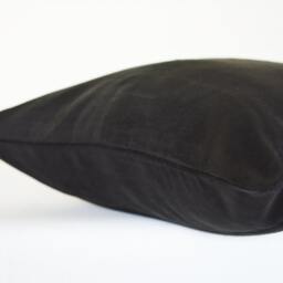 Black Suede Pillow With Stitch Detail , Decorative Faux Throw Cushion Cover, Housewares, Man's Room - thumbnail 2