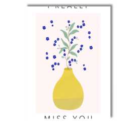 Delicate Blue Wildflower Vase Illustration Botanical Artwork Canvas Wall Art Print Decor Picture Ready To Hang