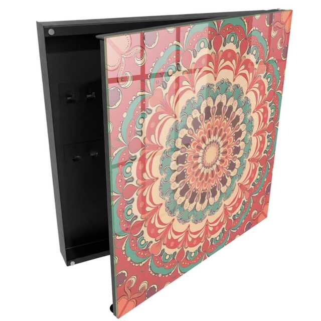 Colorful Mandala Key Cabinet For Home, Orange Box Wall, Abstract Backgrounds & Patterns, Lovers Of Art Harmony - image 1