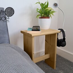 Small Bedside Table & Side Table - Handmade Wooden Stool Or Plant Stand - thumbnail 2