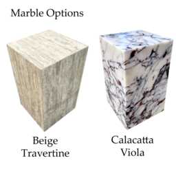 Beige Travertine Plinth Table - Modern Accent - thumbnail 4