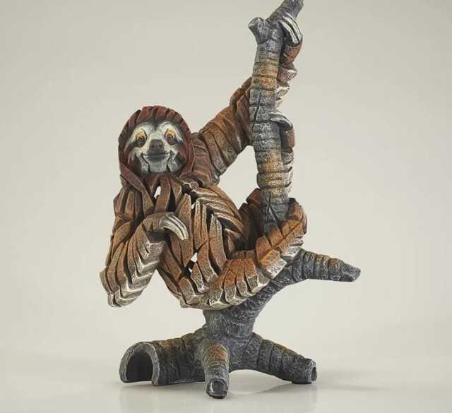 Hand Painted Sloth Sculpture - Cute Figurine Marble Dust & Resin Collectible Jungle Animal D??cor Unique Wildlife Gift - image 1