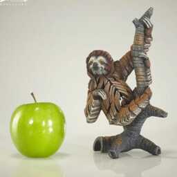 Hand Painted Sloth Sculpture - Cute Figurine Marble Dust & Resin Collectible Jungle Animal D??cor Unique Wildlife Gift - thumbnail 2