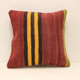 Turkish Throw Pillow, 18x18 Kilim Pillow, Bohemian Pillow, Pillow Cover, Decorative Pillow, Handmade Carpet Pillow 4Kbf-619