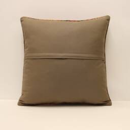 Turkish Throw Pillow, 18x18 Kilim Pillow, Bohemian Pillow, Pillow Cover, Decorative Pillow, Handmade Carpet Pillow 4Kbf-619 - thumbnail 4