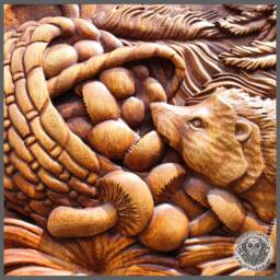 Iroko Wood Carving - Hedgehog Rustic Wall Art - thumbnail 4