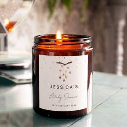 Personalized Baby Shower Candle Plant-Based Wax, New Mum Keepsake - thumbnail 2