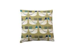Handmade Double Sided Scandinavian Chicken Print Kiwi Green Linen Throw Pillow Sham Cushion Cover - thumbnail 1