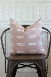 Blush Linen Pillow Cover Throw Boho Chic Home Decor Hand Made Goods Block Printed Bohemian - thumbnail 1