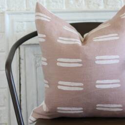 Blush Linen Pillow Cover Throw Boho Chic Home Decor Hand Made Goods Block Printed Bohemian - thumbnail 2