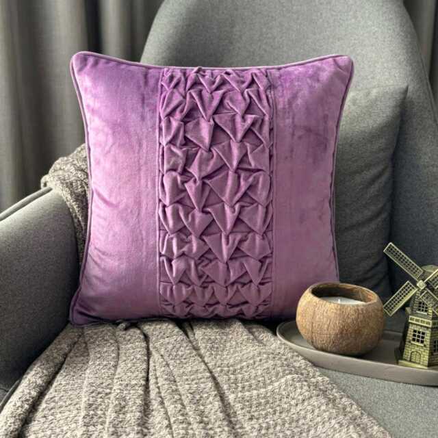 Purple Velvet, Knotted Solid Color Pattern, Modern Throw Pillow Cover/Euro Sham - Love - image 1