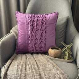 Purple Velvet, Knotted Solid Color Pattern, Modern Throw Pillow Cover/Euro Sham - Love - thumbnail 2