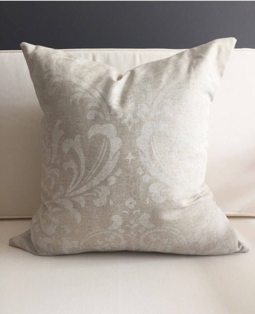 Neutral Ivy Pillow Cover, Oatmeal Beige, Soft Cotton - image 1