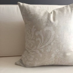 Neutral Ivy Pillow Cover, Oatmeal Beige, Soft Cotton - thumbnail 2