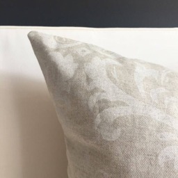 Neutral Ivy Pillow Cover, Oatmeal Beige, Soft Cotton - thumbnail 4