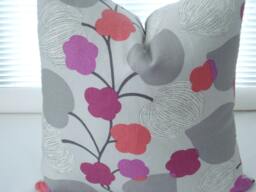 LinenBoth Sides- -Decorative Pillow Cover - Designer Fabric -Fuchsia Throw/ Lumbar/Toss Pillow - thumbnail 1