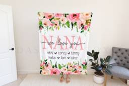 Christmas Gift For Mom, Grandma & Mom Present, We Love You Blanket, From Kids Wife, Grandparent