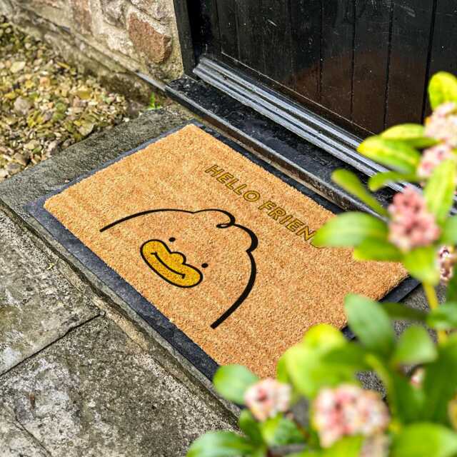 Hello Friend Duck Front Doormat - K-Pop Inspired Demon Hunter Magical Girl Welcome Mat For Anime Fans Fan Gift - image 1