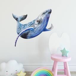 Humpback Whale Wall Decal Ocean Sea Life Removable Fabric Sticker - thumbnail 2