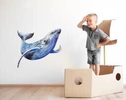 Humpback Whale Wall Decal Ocean Sea Life Removable Fabric Sticker
