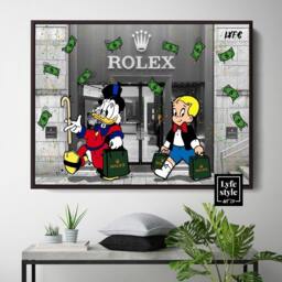 Scrooge Mcduck X Richie Rich Watch Art - Canvas Alec Monopoly Inspired Designer - thumbnail 1
