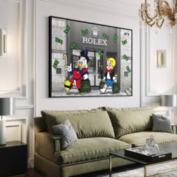 Scrooge Mcduck X Richie Rich Watch Art - Canvas Alec Monopoly Inspired Designer - thumbnail 2