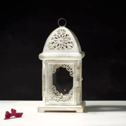 Set Of 2 Lanterns Bronze Finish Lantern Candle Holder Moroccan Wedding Centerpiece 5Th Anniversary Gift - thumbnail 3
