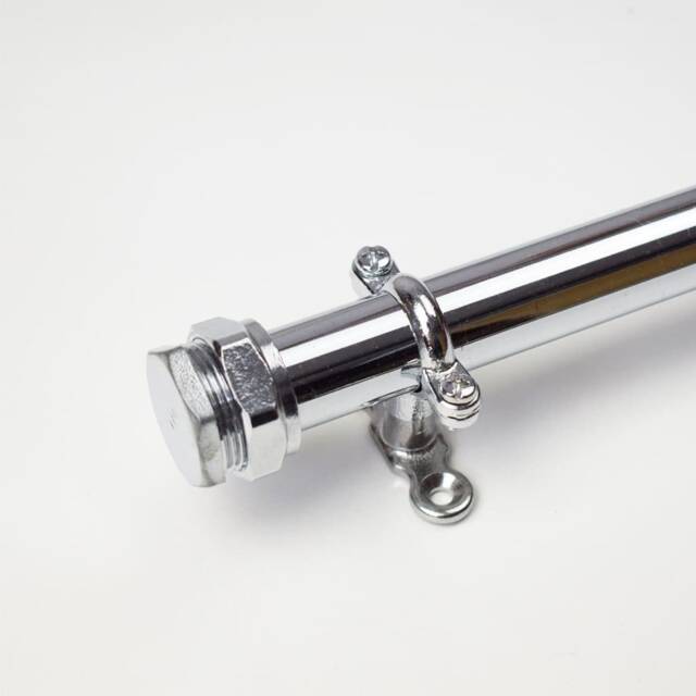Curtain Rail in Chrome - Pole Holder Curtain Tracker Hold Backs - image 1