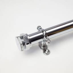 Curtain Rail in Chrome - Pole Holder Curtain Tracker Hold Backs - thumbnail 1