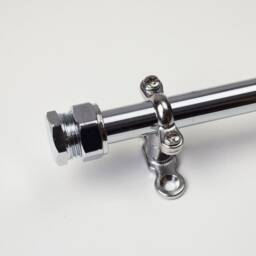 Curtain Rail in Chrome - Pole Holder Curtain Tracker Hold Backs - thumbnail 3