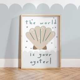 Set Of 6 Personalised Ocean Sea Prints, Neutral Nursery Gallery Wall, Bedroom Nursery, Whale Boys Playroom - thumbnail 3