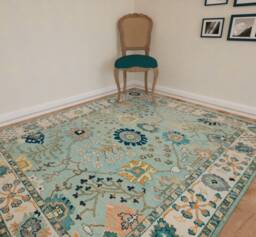 Aqua Blue Oushak Wool Rug, Hand-Knotted Fine Woolarea Rug Ar_3064 - thumbnail 1