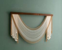 Boho Wall Art, Living Room Decor, Yarn Macrame Hanging, Modern Farmhouse Tapestry V59