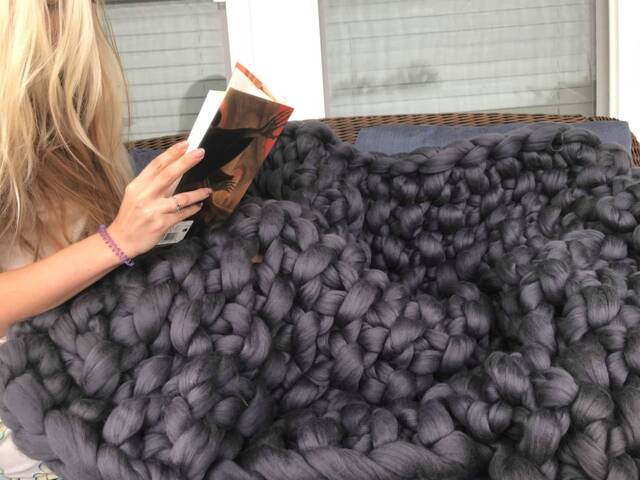 Chunky Knit Blanket, Knit Knitted Blanket, Wool Wool Blanket Throw, Throw - image 1