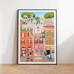 Rome Art Print, Italy Travel Poster, Travel Art, The Spanish Steps Rome, Roman Forum, Colosseum Roma - thumbnail 1