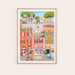 Rome Art Print, Italy Travel Poster, Travel Art, The Spanish Steps Rome, Roman Forum, Colosseum Roma - thumbnail 3