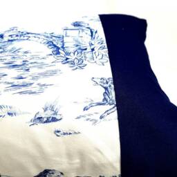 Blue French Toile Lumbar Pillow, & White Accent Pillow, Summer Decorative Throw Cushion, Gifts For Mom. Housewarming Gifts - thumbnail 2