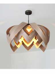 L18O, 70cm Handmade Walnut Wood Veneer Pendant Lamp - Ceiling Chandelier Design - thumbnail 1