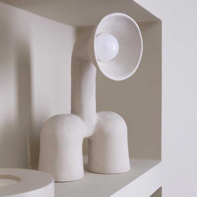 Eet Lamp - Contemporary Ceramic Lighting Curved Decor Organic Shape- Collectible Design Hand Built -One Off Piece - image 1