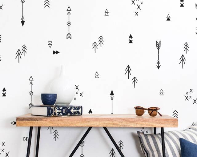 Tribal Arrows & Triangles Wall Decals - Nursery Decals, Arrow Kids Vinyl Cute - image 1