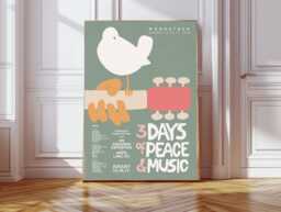 Woodstock Festival Art Print, Music Poster, Wall Decor, Art, Retro Jazz Print - thumbnail 1